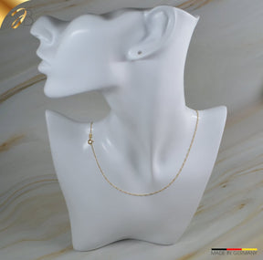JB Edle Goldkette Singapurkette 585 14K Gold 1,0 mm Fein