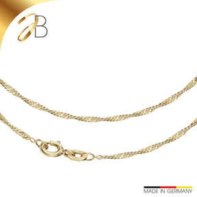 JB Edle Goldkette Singapurkette 585 14K Gold 1,4 mm Fein