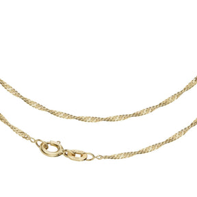 JB Edle Goldkette Singapurkette 585 14K Gold 1,4 mm Fein