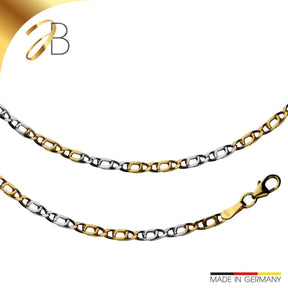 JB Edle Goldkette Tigeraugekette 585 - 14 K Bicolor G W 3,3 mm 45 cm
