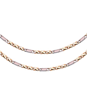 JB Edle Goldkette Tigeraugekette 585 - 14 K Bicolor G W 5,2 mm 45 cm