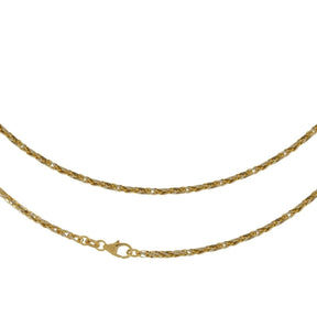 JB Edle Goldkette Zopfkette 585 - 14 K Bicolor G W 2,1 mm 45 cm
