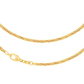 JB Edle Goldkette Zopfkette Hohl 585 14K Gold 2,1 mm