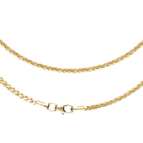 JB Edle Goldkette Zopfkette Rund 585 14K Gold 2 mm 45 cm