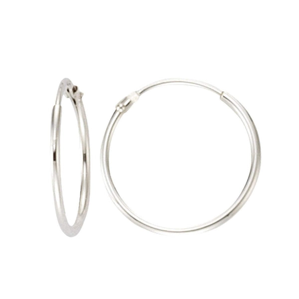 JB Edle Ohrschmuck Creole 585 14 Kt Weißgold 1,3 mm Fein