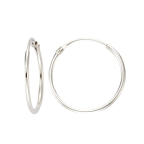 JB Edle Ohrschmuck Creole 585 14 Kt Weißgold 1,3 mm Fein
