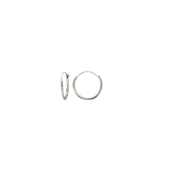 JB Edle Ohrschmuck Creole 585 - 14 Kt Weißgold 2,0 mm 13,0 mm