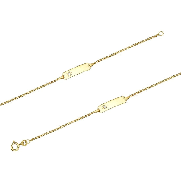 JB Edles Damen ID Goldarmband Panzer 1,4 mm 333 - 8 K Gold 14 cm