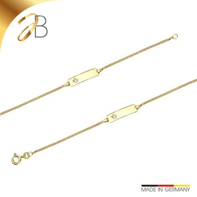 JB Edles Damen ID Goldarmband Panzer 1,4 mm 333 8K Gold