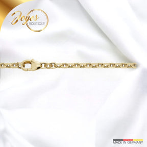 JB Edles Unisex Goldarmband Anker Diamantiert 2,5mm 333 8K