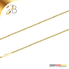 JB Edles Unisex Goldarmband Kordel Hohl 2,7 mm 8 Karat