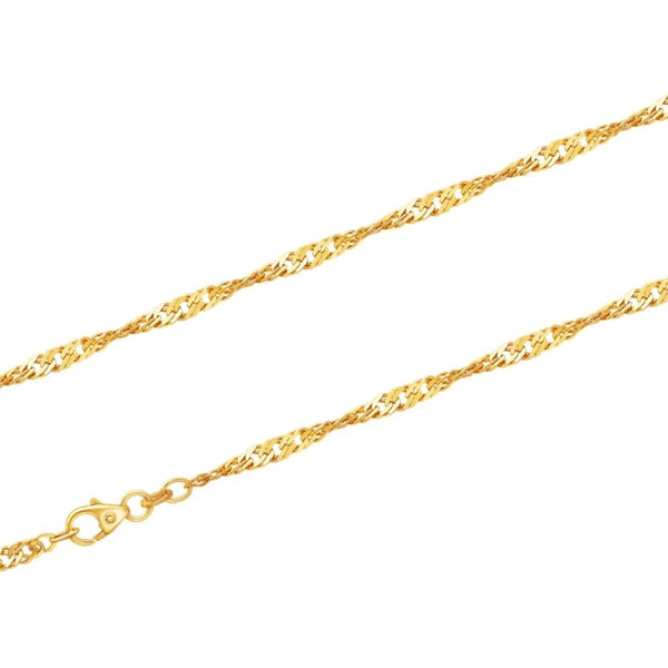 JB Edles Unisex Goldarmband Singapur 2,9 mm 333 - 8 Karat 19 cm