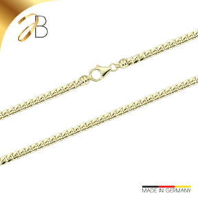 JB Goldarmband Panzer Oval Diamantiert 585 - 14 K 5,3 mm 17,5 - 23 cm