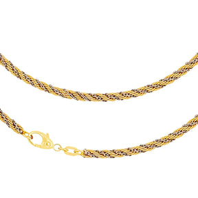 JB Herren Collier Kordel hohl 3,3 mm Bicolor 585 14 Kt 42 cm