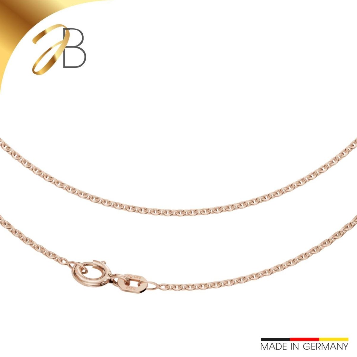 JB Silberkette Ankerkette 1,5 mm 925 Silber Rosé Vergoldet