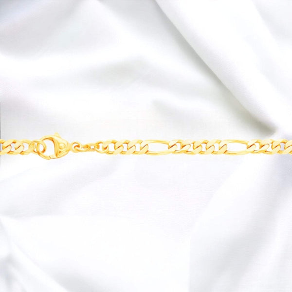 JB Unisex Goldarmband Figaro Diamantiert 4,3 mm 333 8 Karat