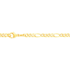 JB Unisex Goldarmband Figaro diamantiert 4,3 mm 333 - 8 Kt 18,7 cm