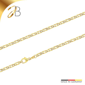 JB Unisex Goldarmband Tigerauge Hohl 3,8mm 333 8K Gold