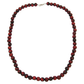 Kette 10mm Kunststoffperlen Barockperlen rot - schwarz - marmoriert 60cm