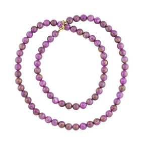 Kette 10mm Rundperle lila - marmoriert Kunststoff