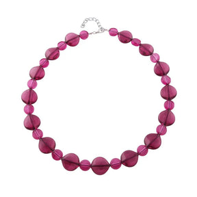 Kette 20x18mm Blattperle Kunststoff beere - weinrot transparent 50cm