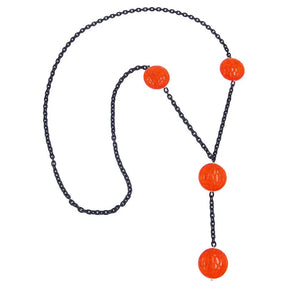 Kette 25mm Krokoperle rot - transparent Kunststoff Ankerkette schwarz Aluminium 90cm