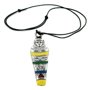 Kette 57x22mm Zinn - Anhänger Mumie farbig bemalt 100cm