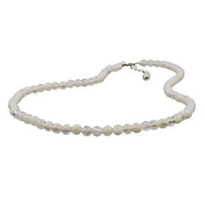 Kette 6mm Perle Kunststoff kristall - creme 50cm
