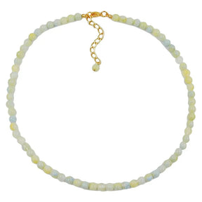 Kette, 6mm Perlen türkis - grün - weiß, 42cm