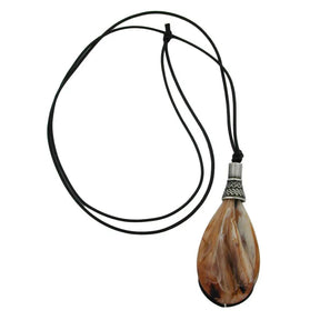 Kette 85x36mm Tropfen beige - braun - marmoriert 100cm