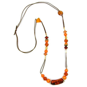 Kette, braun - crash, orange - braun - gold