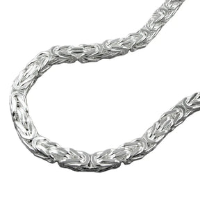 Kette ca.4mm Königskette vierkant glänzend Silber 925