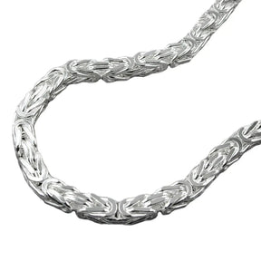 Kette ca.4mm Königskette vierkant glänzend Silber 925