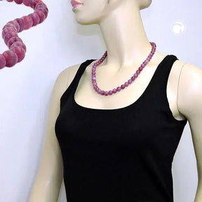 Kette Perlen 10mm flieder - violett