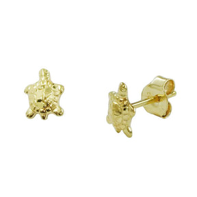 Ohrstecker Ohrring 7x5,5mm Schildkršte glŠnzend diamantiert 9Kt GOLD