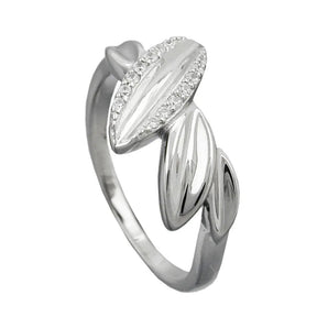 Ring 11mm mit Zirkonias glänzend rhodiniert Silber 925