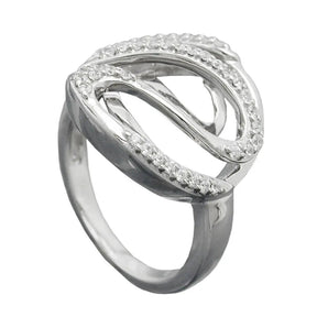 Ring 20mm mit vielen Zirkonias glŠnzend rhodiniert Silber 925