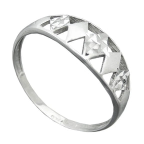Ring 7mm Muster ausgestanzt matt - glänzend diamantiert rhodiniert Silber 925