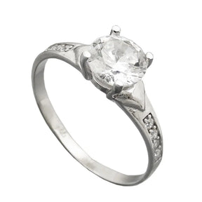 Ring 8mm Zirkonias glänzend rhodiniert Silber 925