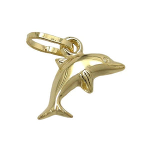 AnhŠnger 12x7mm kleiner Delfin glŠnzend 9Kt GOLD